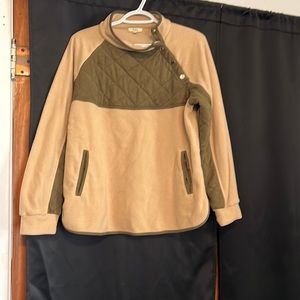 Tan and green sweater